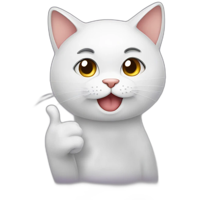 Sad cat doing thumbs up emoji