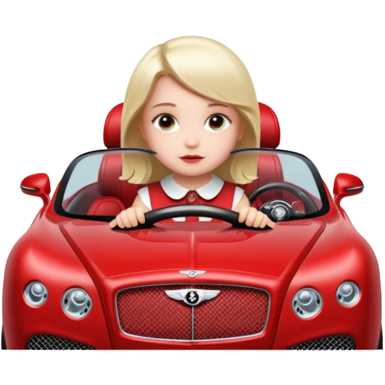 Baby girl in a Bentley power car. emoji