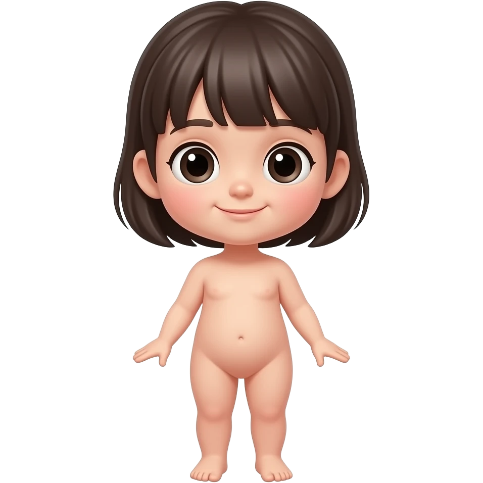 tamamen çıplak küçük kız tüm vücut emoji