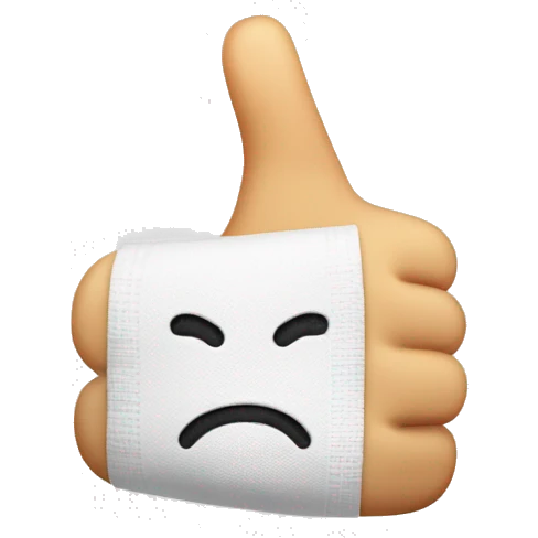 A thumbs up with a bandage on it emoji