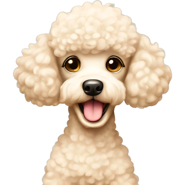 adorable cream-coloured poodle ￼ emoji