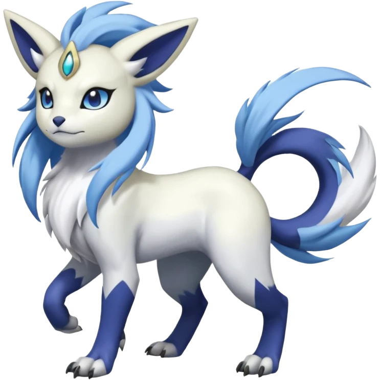 Garurumon-Meloetta-Renamon-Absol-fusion-hybrid-creature (full body) emoji