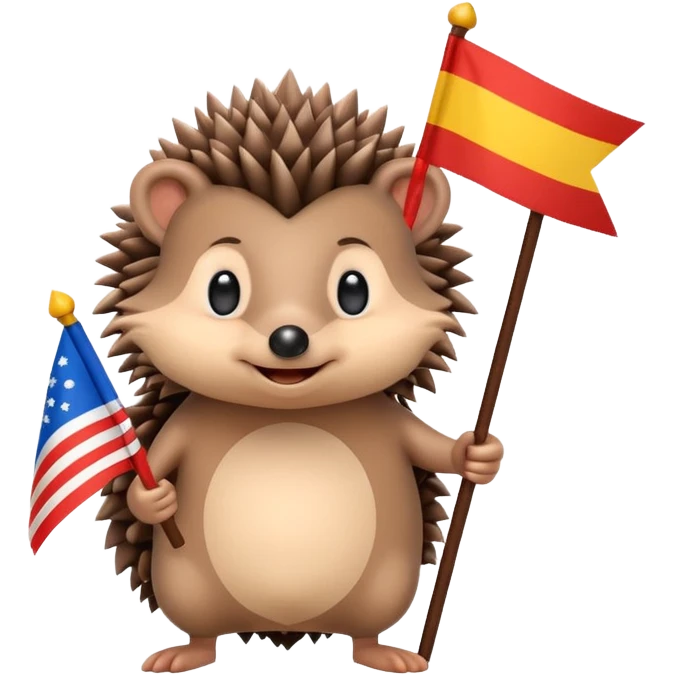 Hedgehog w flag emoji