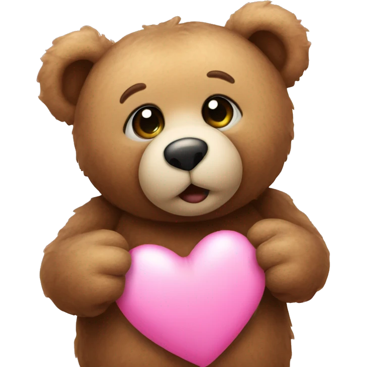 Teddy bear with pink heart emoji