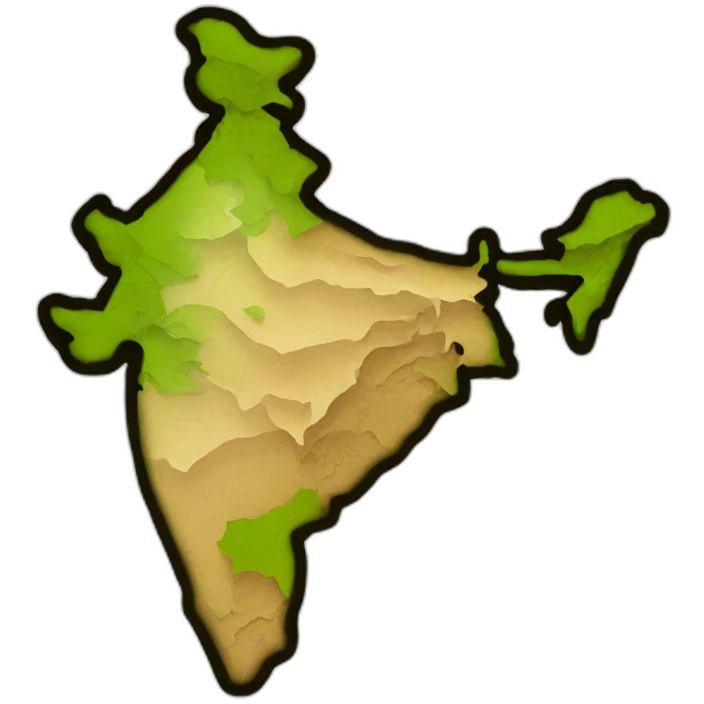 Map having india largest country emoji