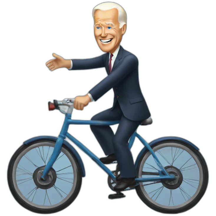 joe biden in a bycicle emoji
