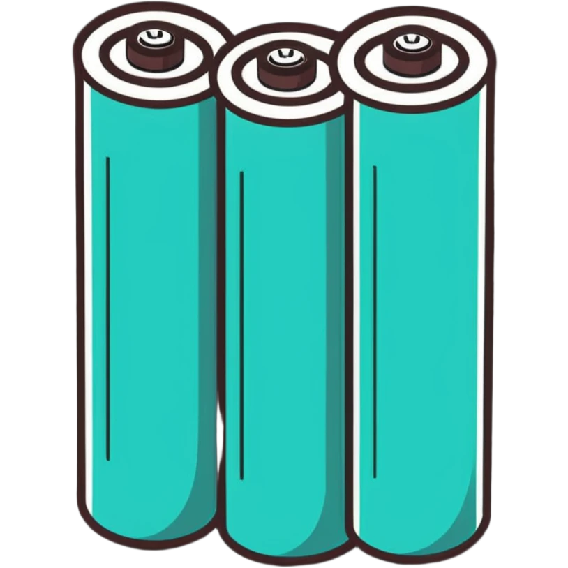 Two dead batteries stacked on top of each other, depleted, empty power emoji