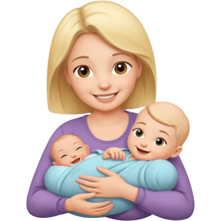 newborn baby with mother emoji
