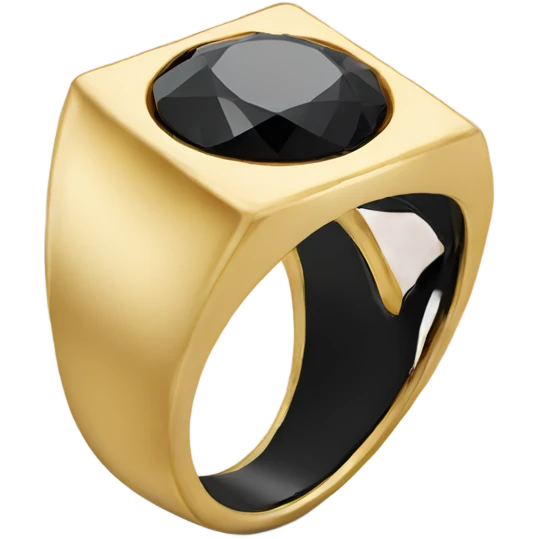 gold ring with black diamon emoji