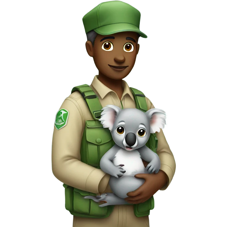 zookeeper holding koala emoji