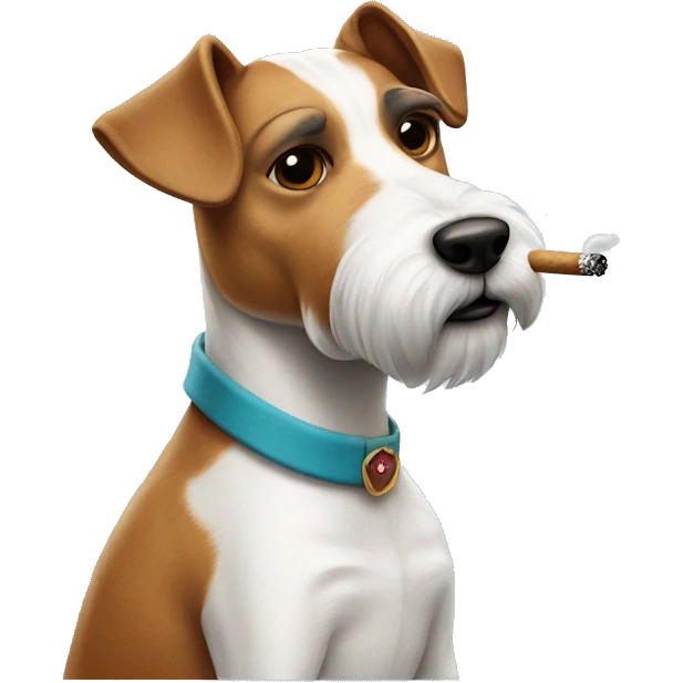 Russel terrier smoking emoji