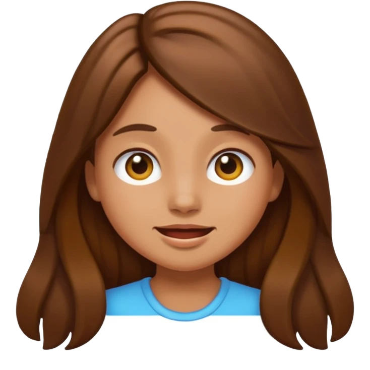 A girl growling like rawr silly vibes but make it an emoji not real human but long brown hair and more silly less angry  emoji