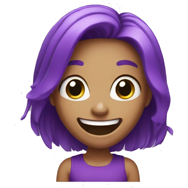 Purple girl LAUGH emoji