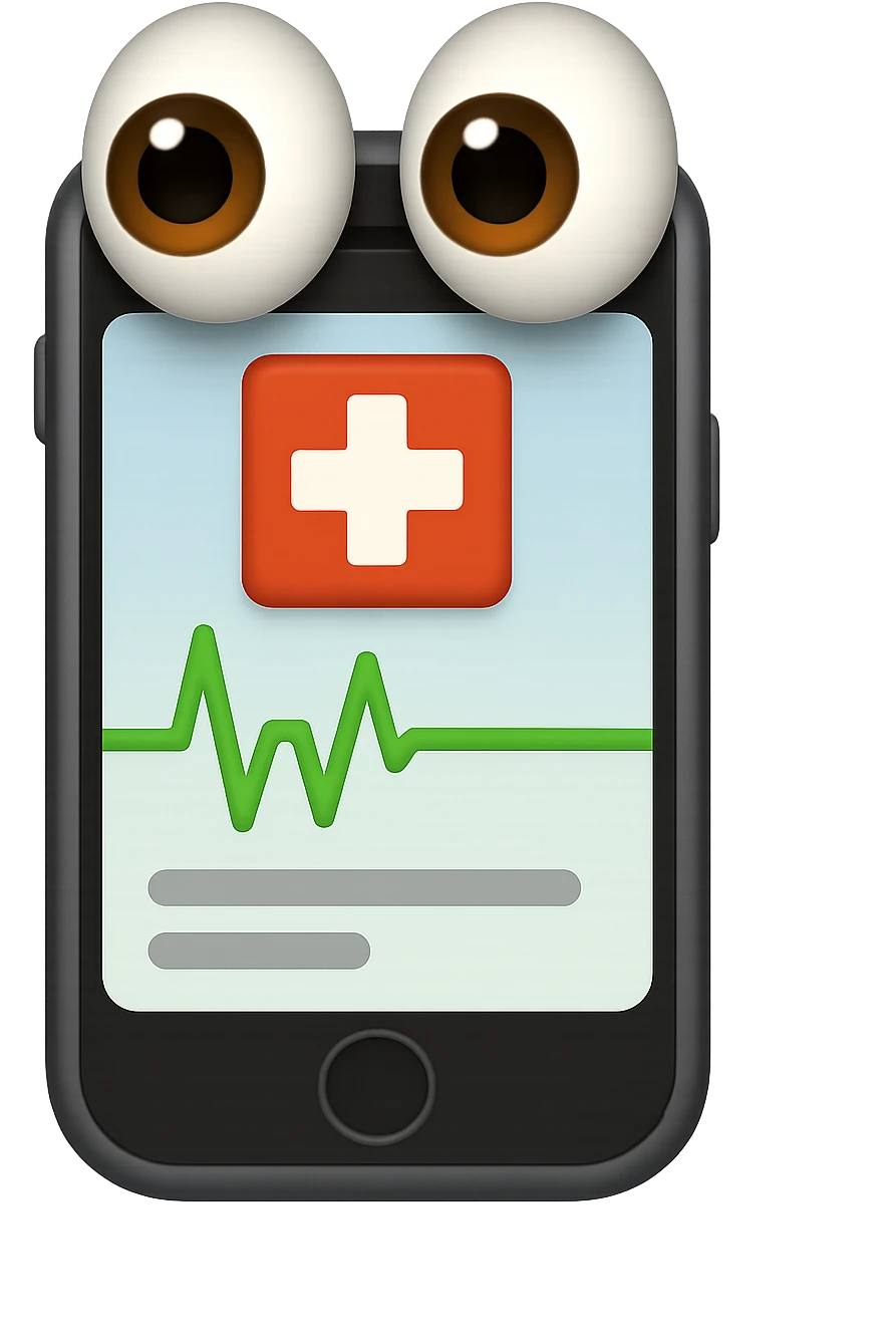 emoji 3d stile iphone di schermo medico con occhi 3d emoji
