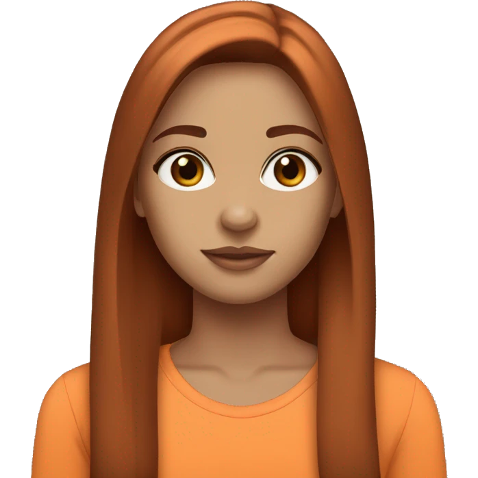 Auburn straight hair girl with brown eyes  emoji