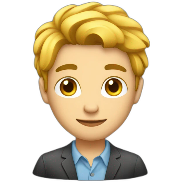 young guy working on his business emoji