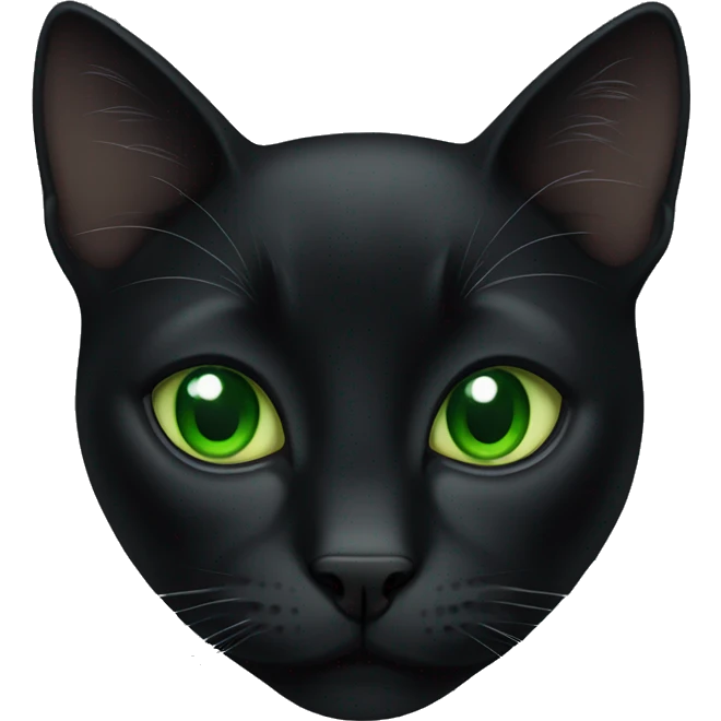 Black cat with green eyes emoji