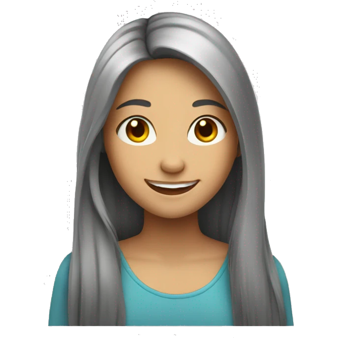 smiling girls with long hair emoji