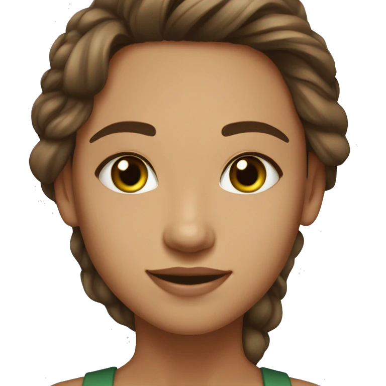 light brown hair green eyes olive skin woman and brown hair brown eyes brown skin man emoji