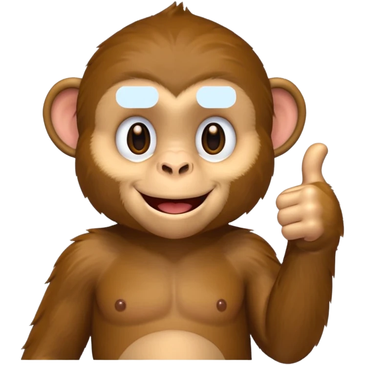 monkey with one thumbs up emoji