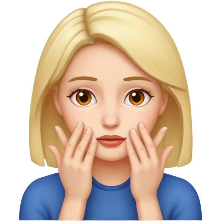 Frau mit händen im gesicht emoji
