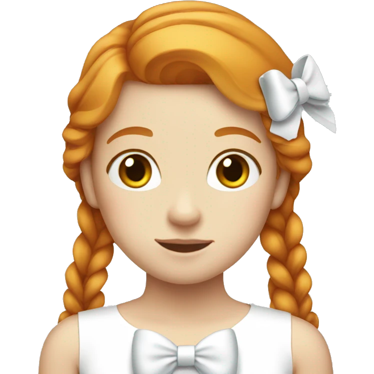 Pretty ginger girl with white bow emoji