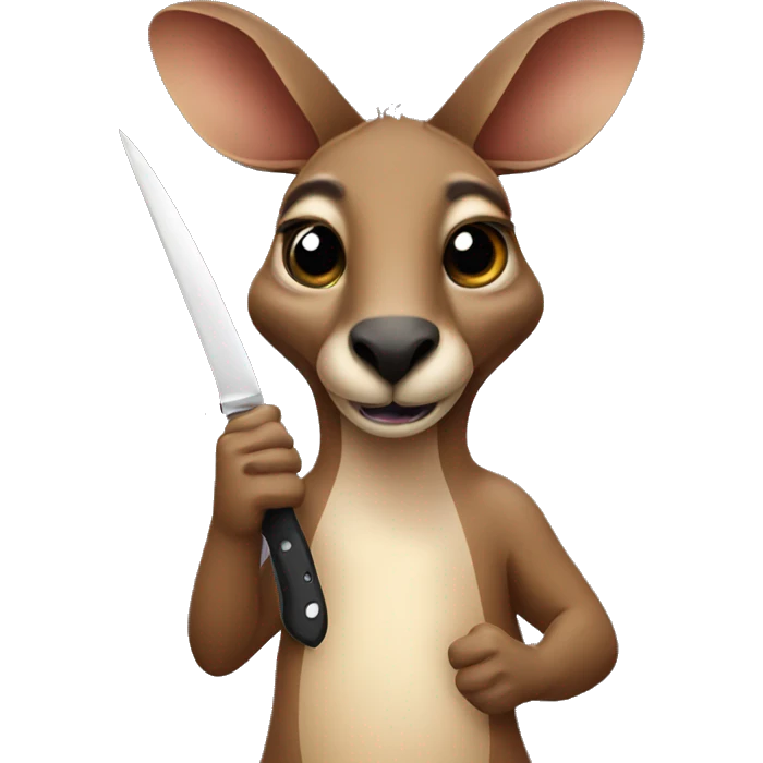 Kangaroo holding a knife  emoji