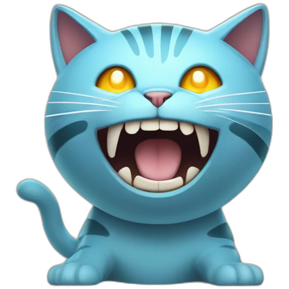Charged electricity cartoon cat like pokemon screaming emoji