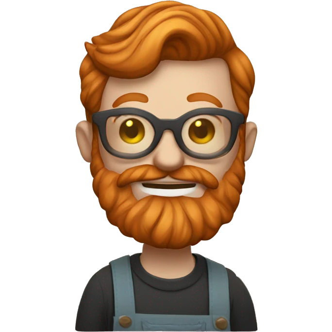 ginger hipster man with beard and glasses  woodworker emoji