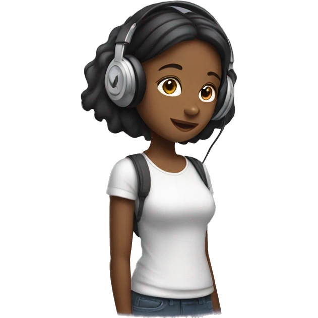Girl with headphones  emoji