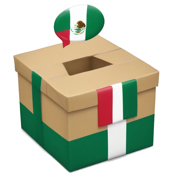 caja de regalo con la bandera de México emoji