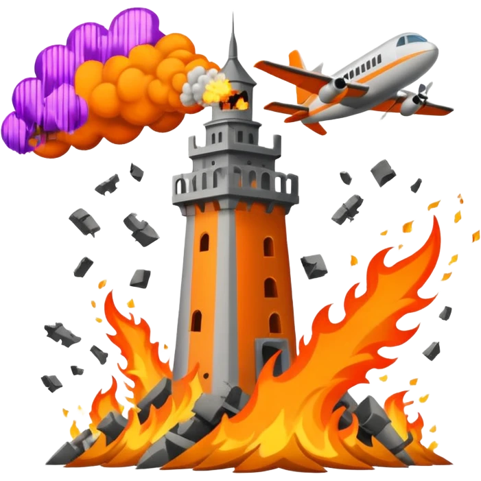 Plane crash into tower emoji