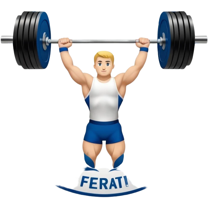 An emblem representing the World Weightlifting Federation with a stylized barbell and global elements. Bold text and clean lines symbolize strength, unity, and competition. Modern, dynamic design with a transparent background. emoji