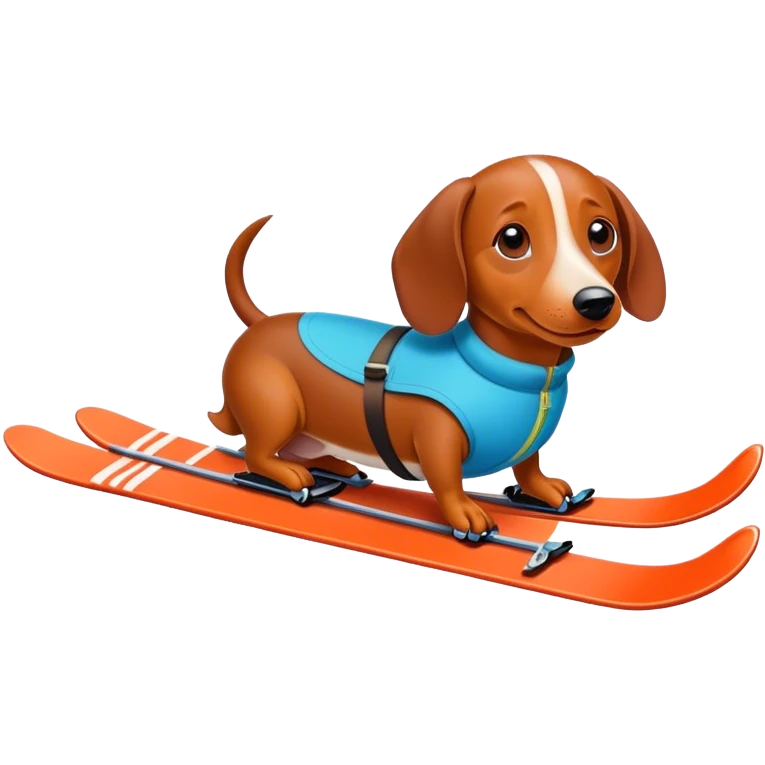 Weiner dog skiing emoji