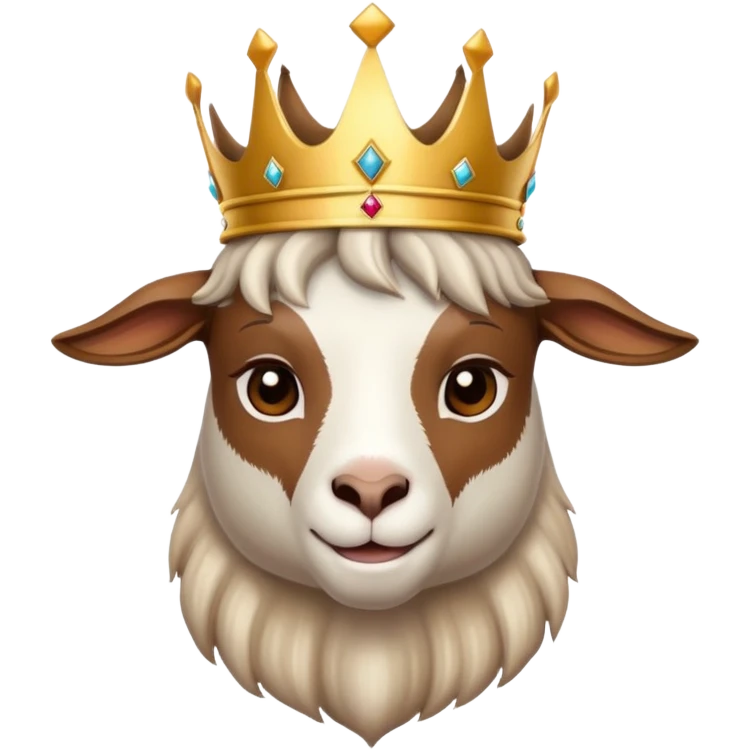 Goat with crown on emoji