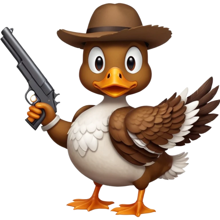 angry duck with a gun in his hand  emoji
