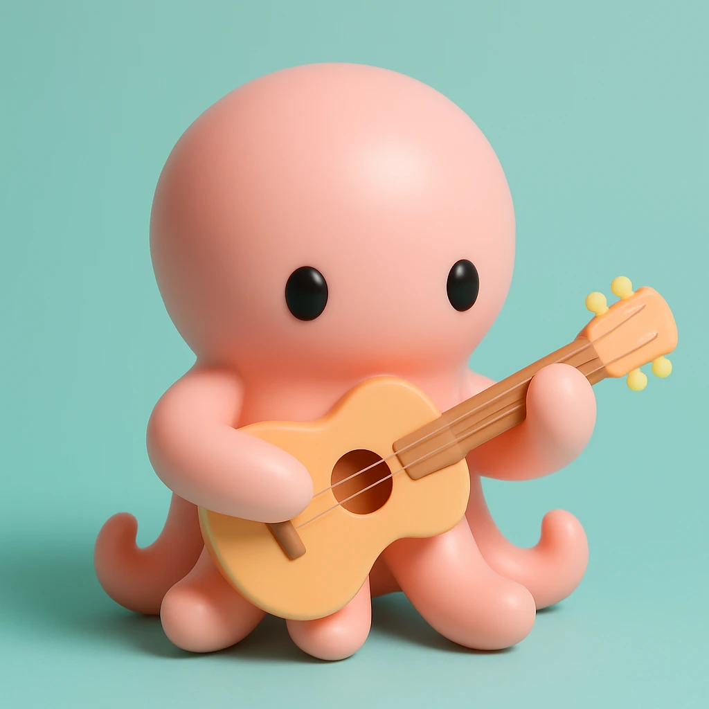octopus playing guitar emoji