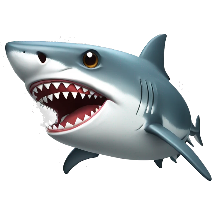 Angry shark whith white eyes emoji