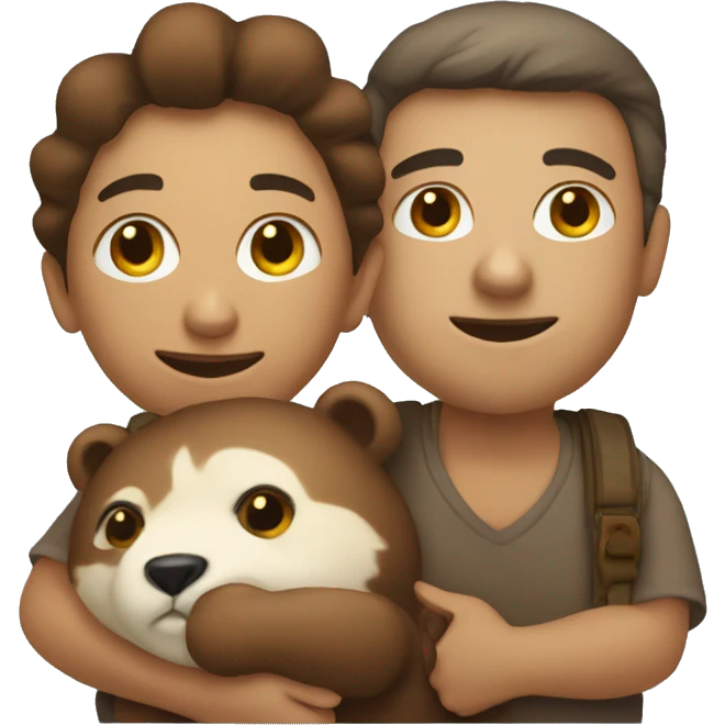 person with small bear emoji