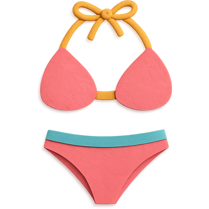 illustration of a bikini in paper-craft style emoji