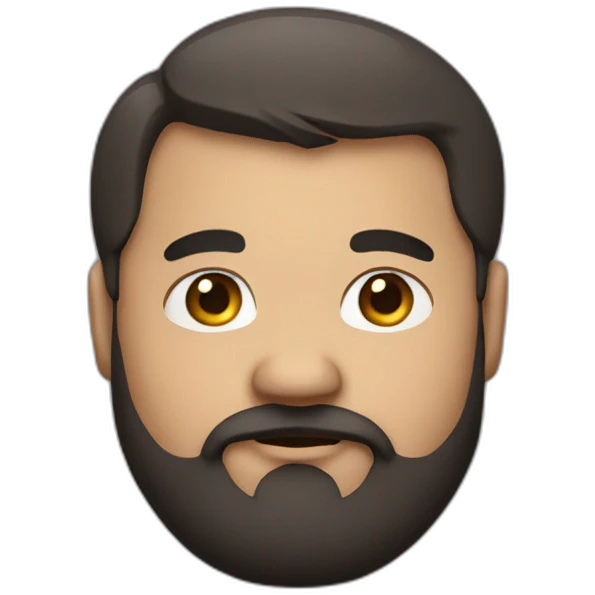 Fat man with a beard, dark hair  emoji