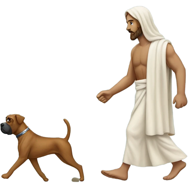 Jesus walking boxer dog emoji