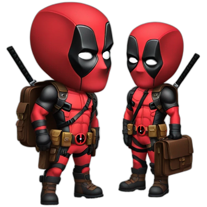 Deadpool with the briefcase emoji