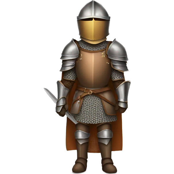 Medieval knight with brown armor emoji