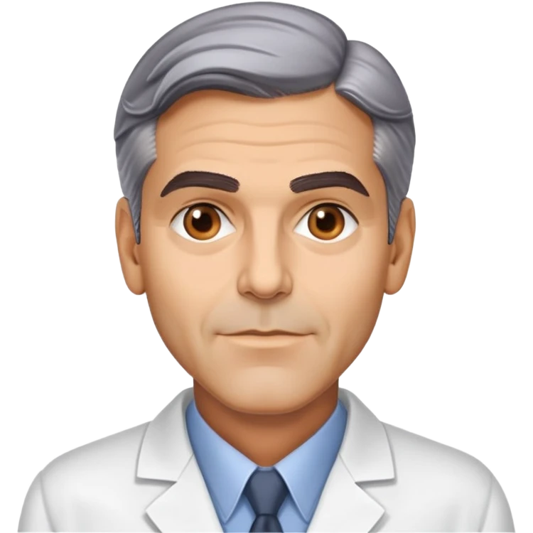 George Clooney lookalike scientist emoji