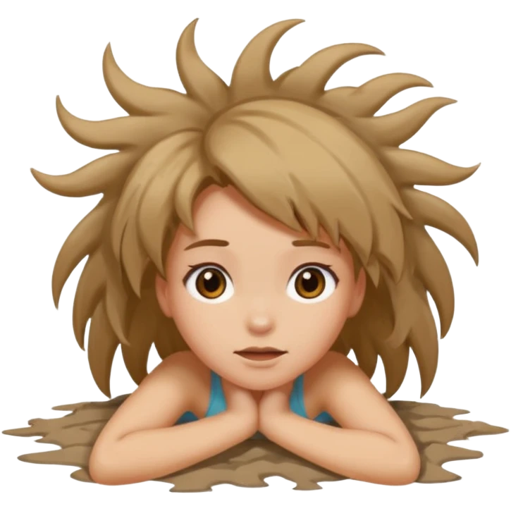 a foot on a girl's head on the ground emoji