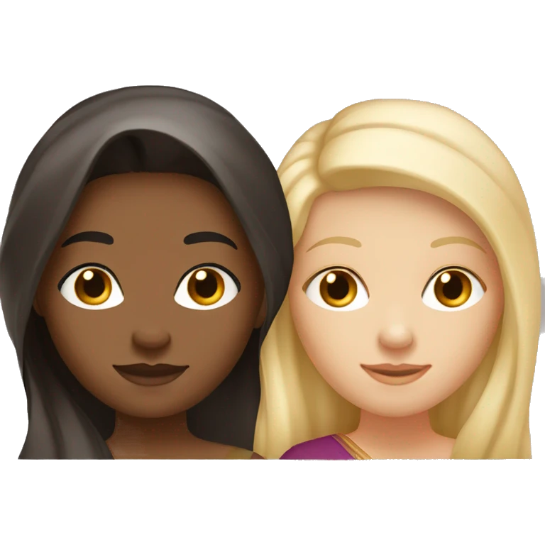 Two friends one brunette indian girl one blonde white girl emoji