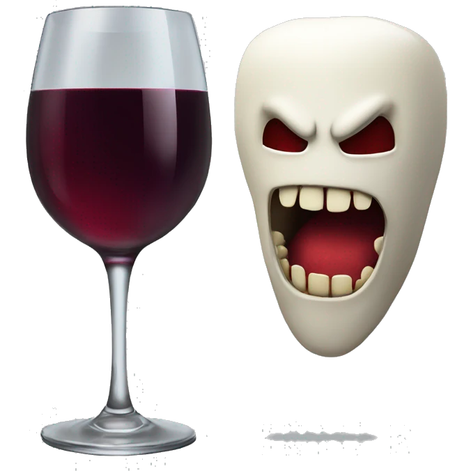 vampire teeth and glass of wine emoji