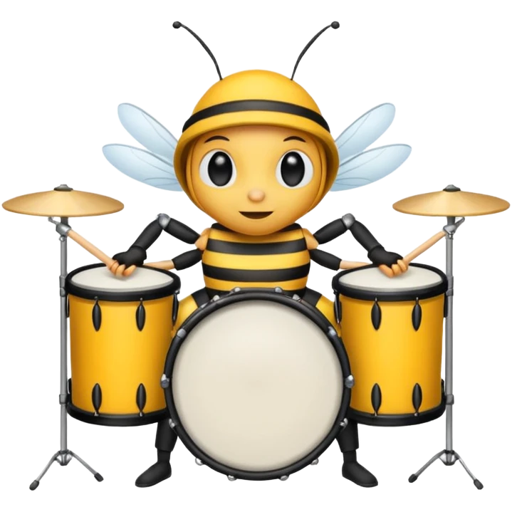 drum player bee emoji