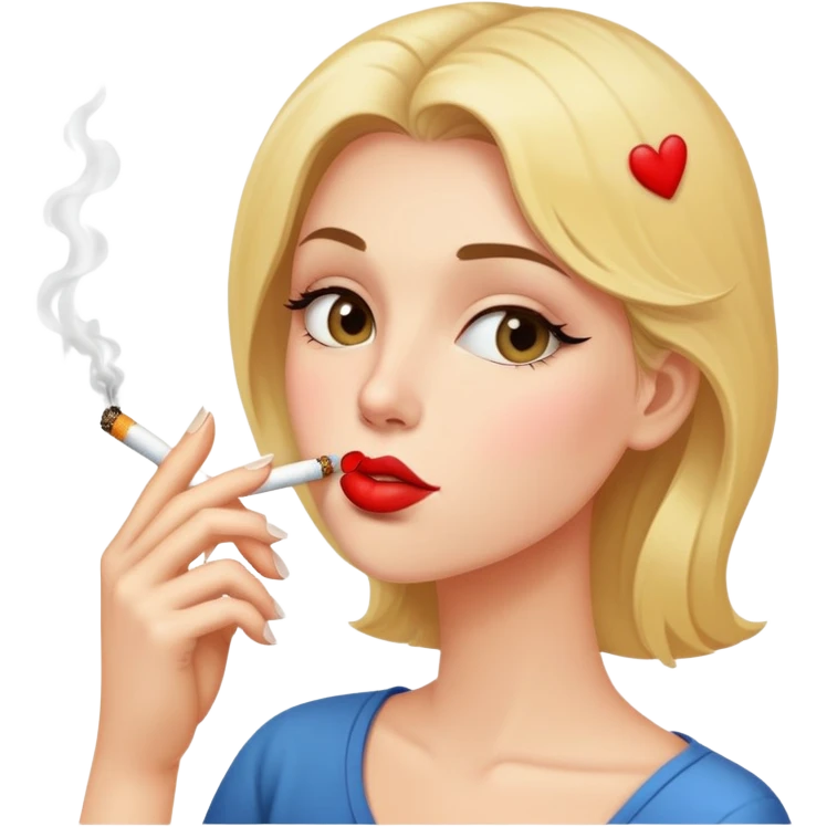 Kiss face with cigarette  emoji